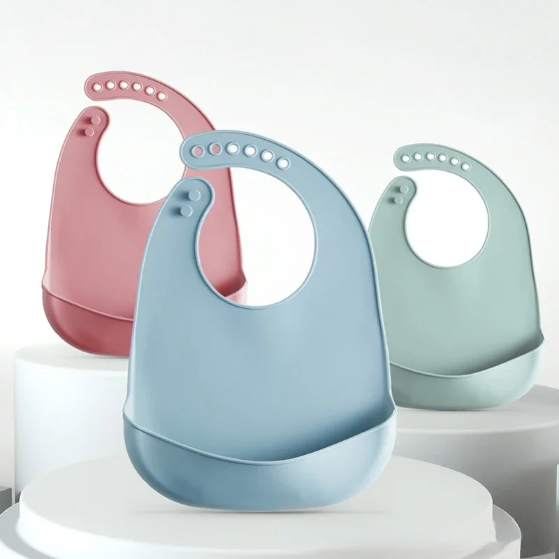 Waterproof Baby Bibs Silicone - 1-3 Peças Babadores Ajustáveis Impermeáveis para