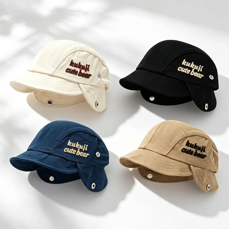 Infant Beanie Hat With Ears - Chapéu de Outono 2026 para Bebês