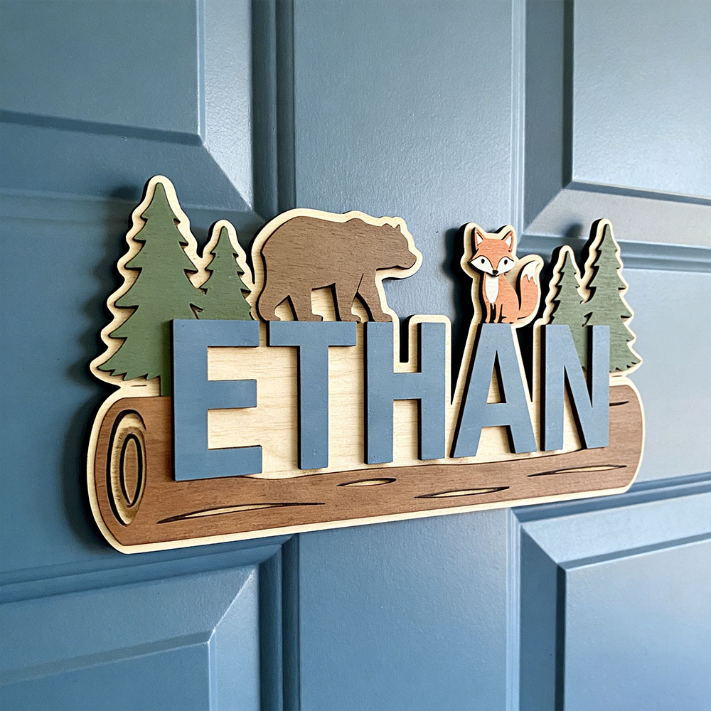 Nursery - Placa de Madeira Personalizada com Nome