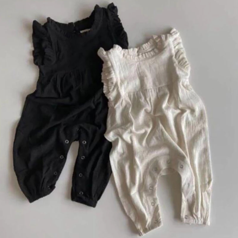 Baby Summer Linen Sleeveless Jumpsuit - Macacões de Verão 2026 para Bebês,