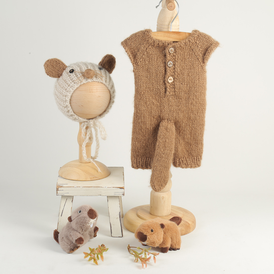 Infant Photography Props Outfit - Conjunto de adereços para fotografia de