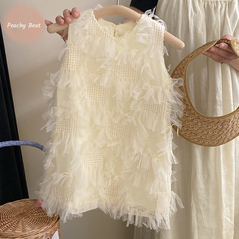 Toddler Girl Tulle Party Dress - Bebê Princesa Princesa Vestido Sem Mangas