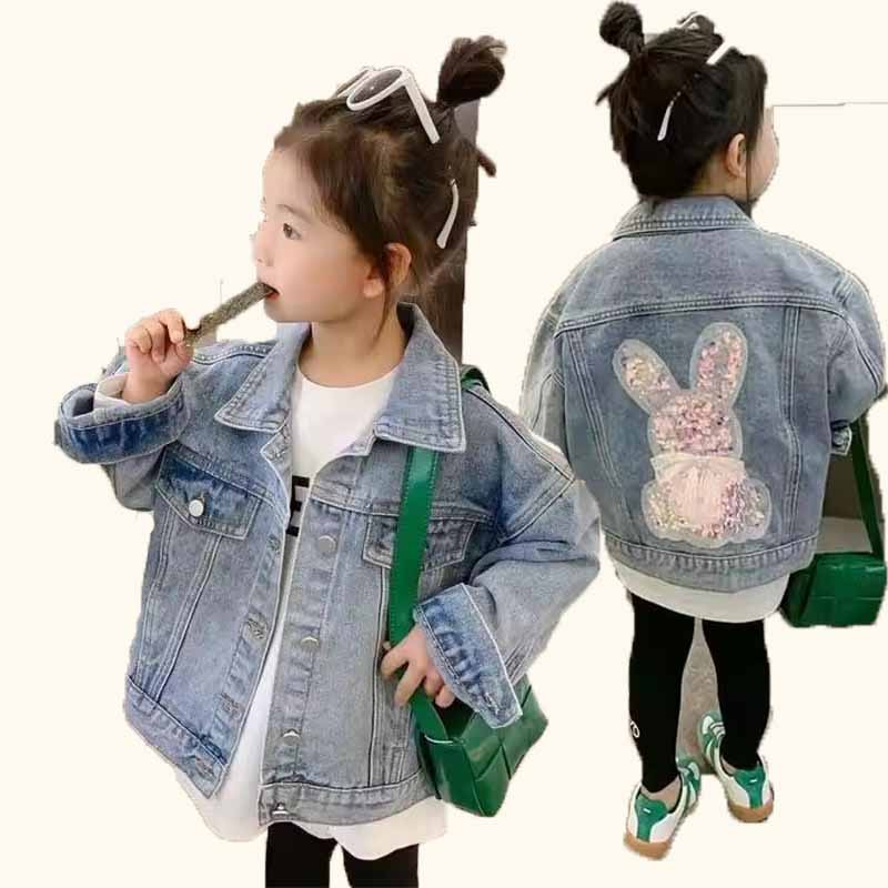 Baby Clothes - Bebê meninas denim casaco crianças moda