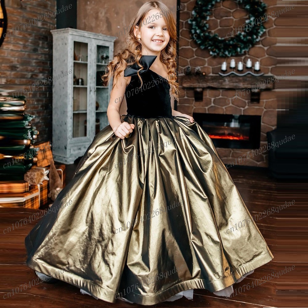 Toddler Girl Tulle Party Dress - Novos vestidos de cetim preto e