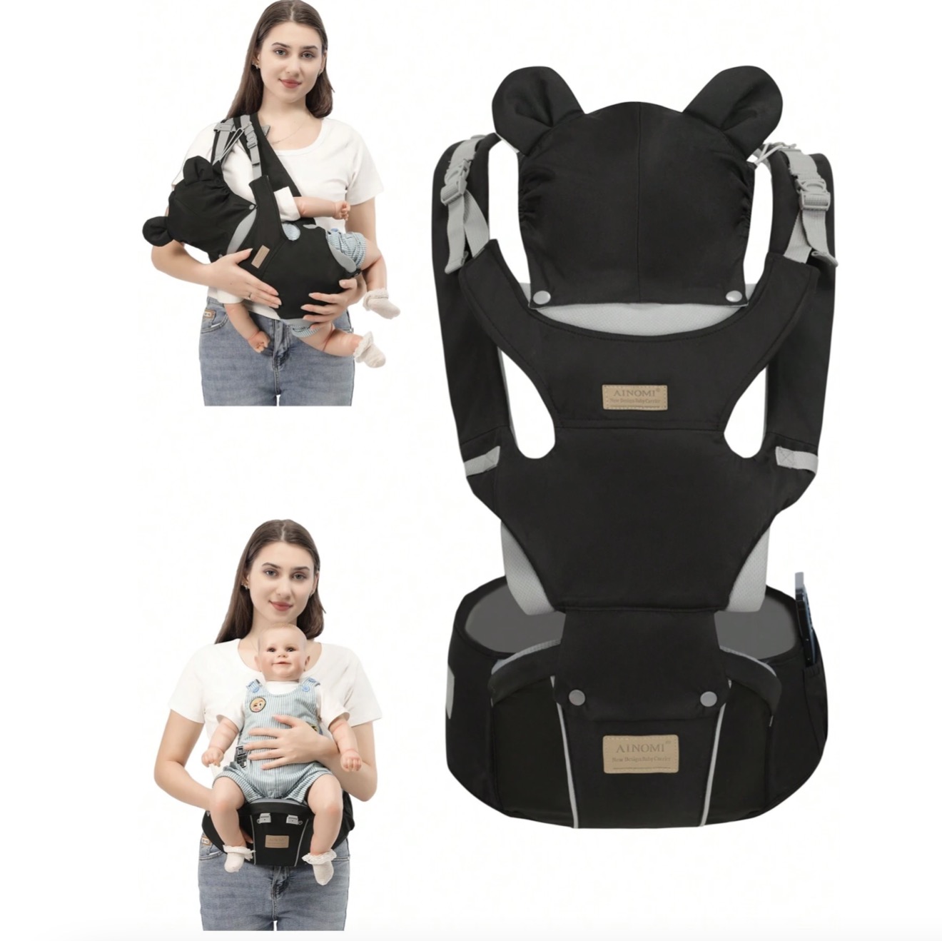 Canguru Ergonômico 6 em 1 para - Ergonomic Baby Carrier Newborn To Toddler avaliação e preço