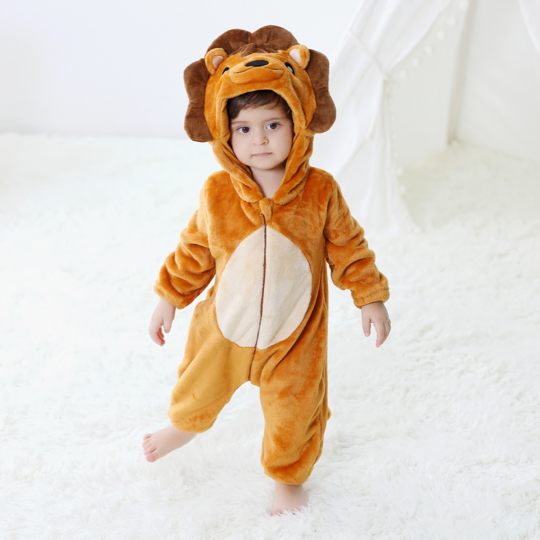 Bebê recém-nascido bonito leão - Cotton Baby Onesies Zipper avaliação e preço