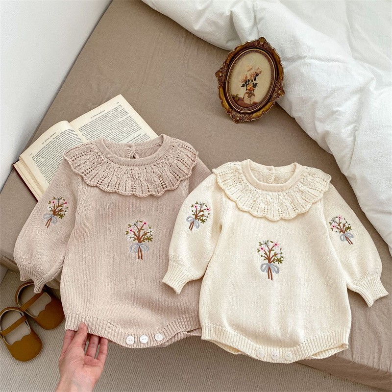 Macacão recém-nascido bordado  - Newborn Baby Girl Romper Floral avaliação e preço