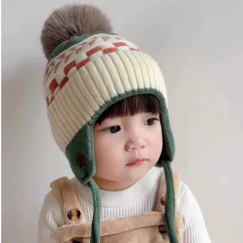 Gorro de bebê com proteção par - Infant Beanie Hat With Ears avaliação e preço