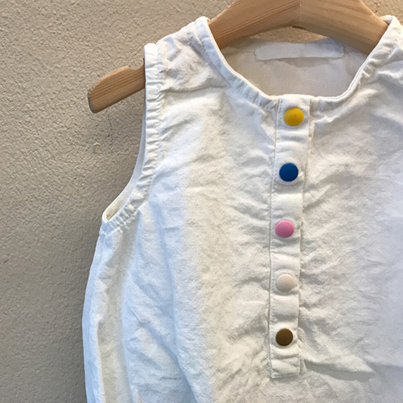 Linho sem mangas e algodão rom - Baby Summer Linen Sleeveless Jumpsuit avaliação e preço