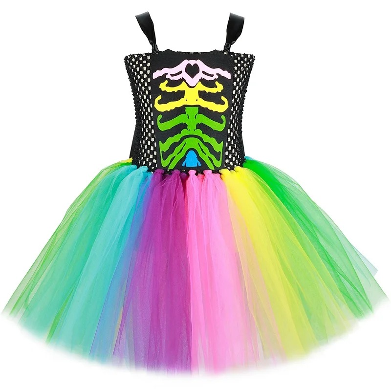 Vestido Tutu de Esqueleto Arco - Toddler Girl Tulle Party Dress avaliação e preço