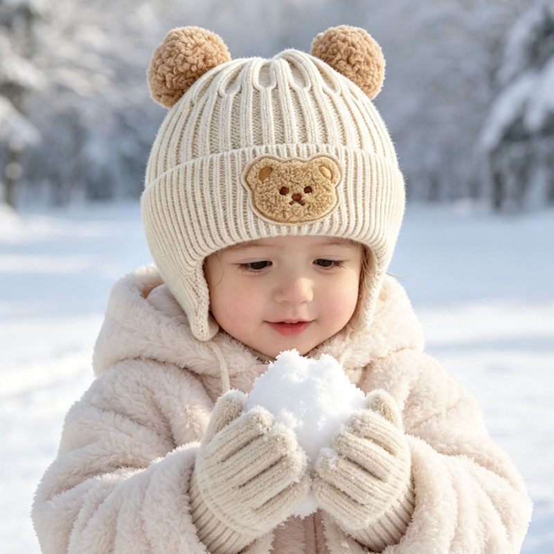 1-10PCS Gorro de Tricô com Ore - Infant Beanie Hat With Ears avaliação e preço
