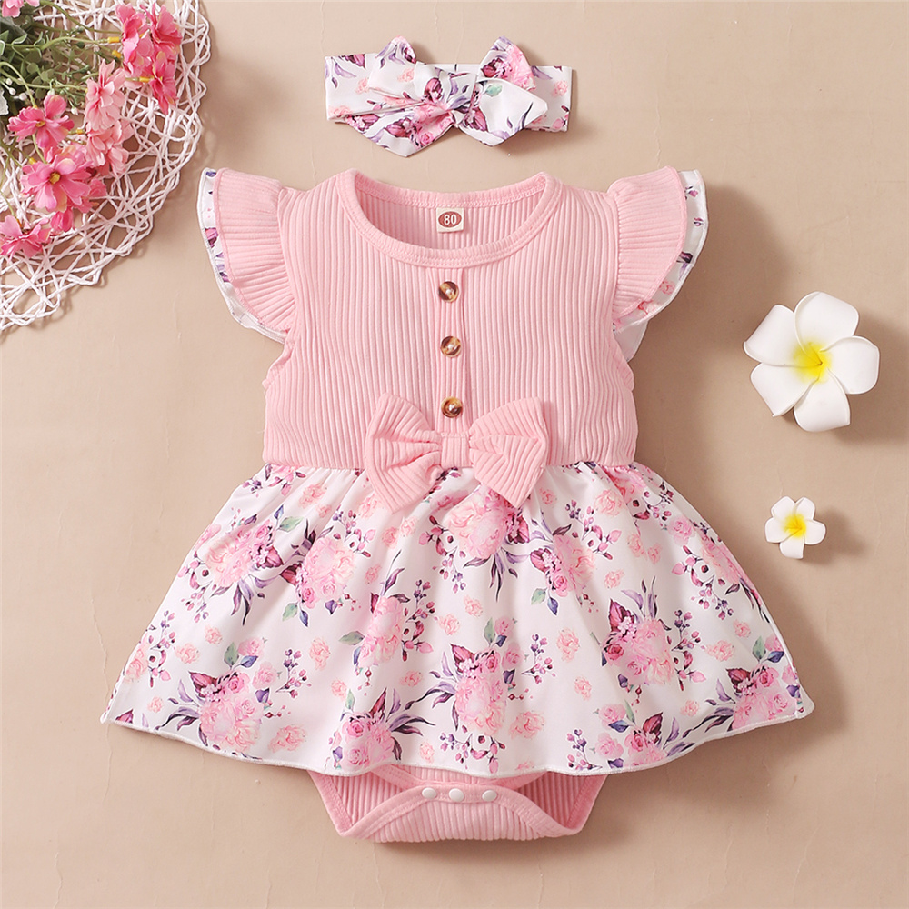 0-18 meses bebê menina floral  - Newborn Baby Girl Romper Floral avaliação e preço