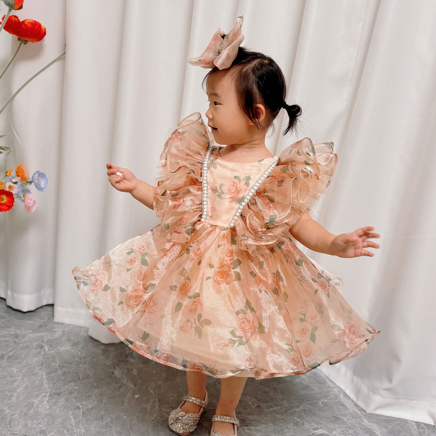 Dreamy voto j225 deslumbrante  - Toddler Girl Tulle Party Dress avaliação e preço