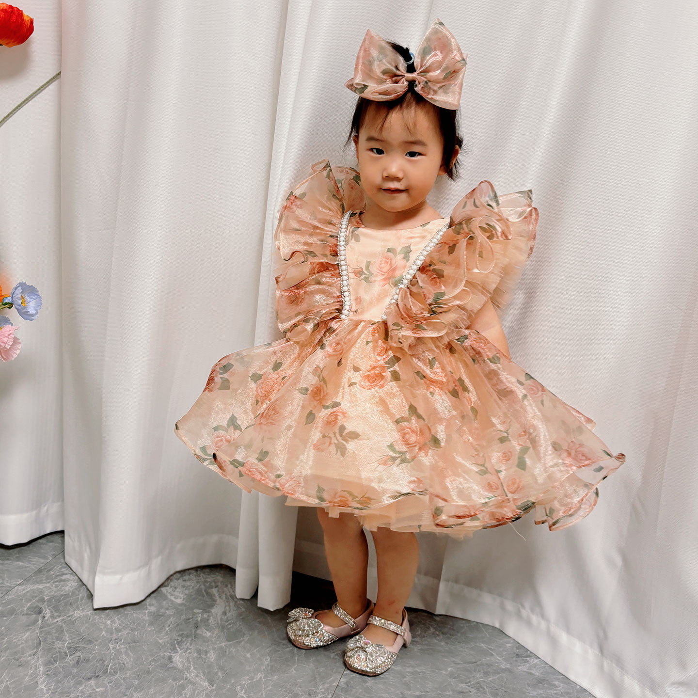 Dreamy voto j225 deslumbrante  - Toddler Girl Tulle Party Dress avaliação e preço